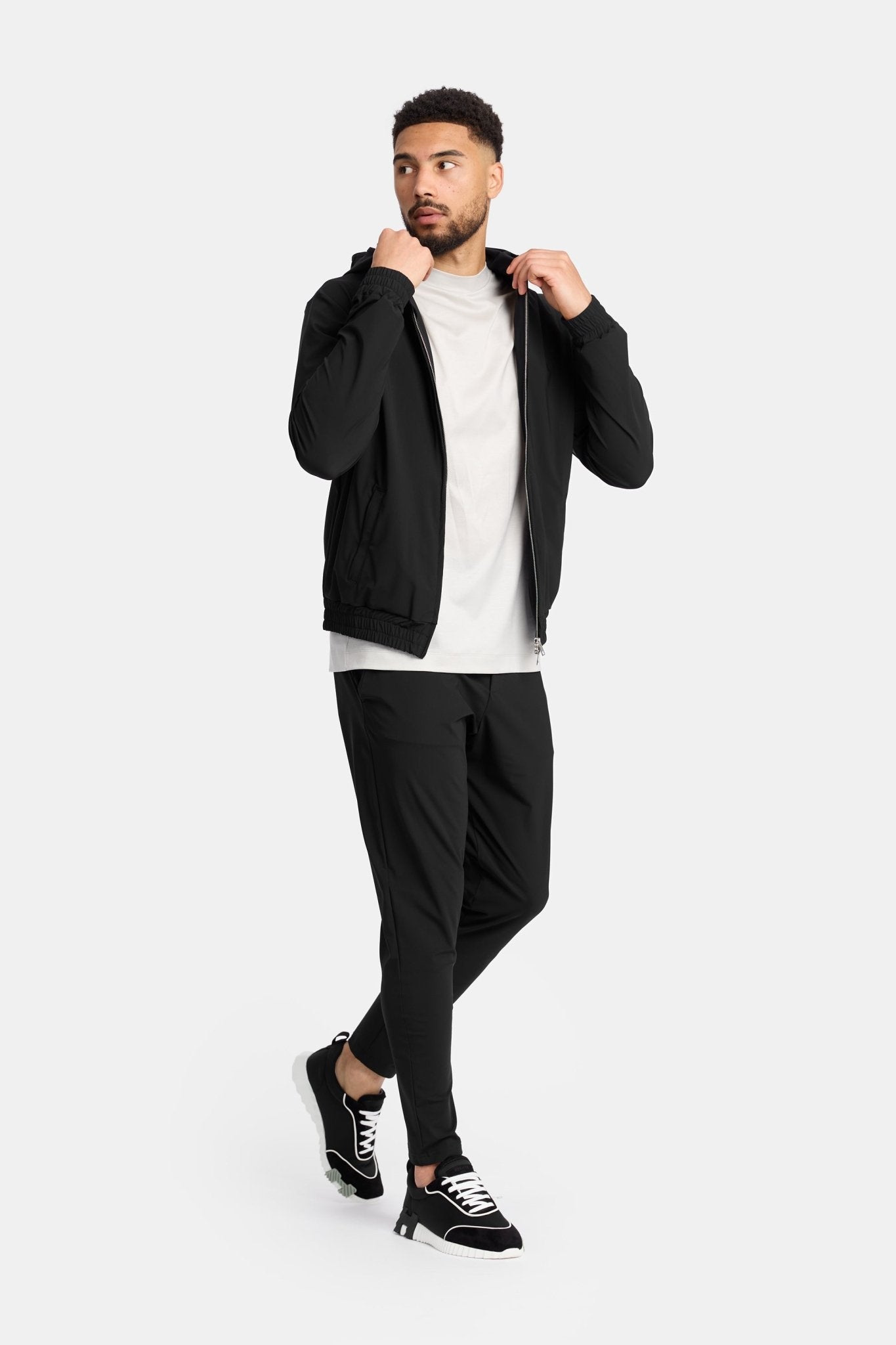 Onyx Black Hooded Tech Suit