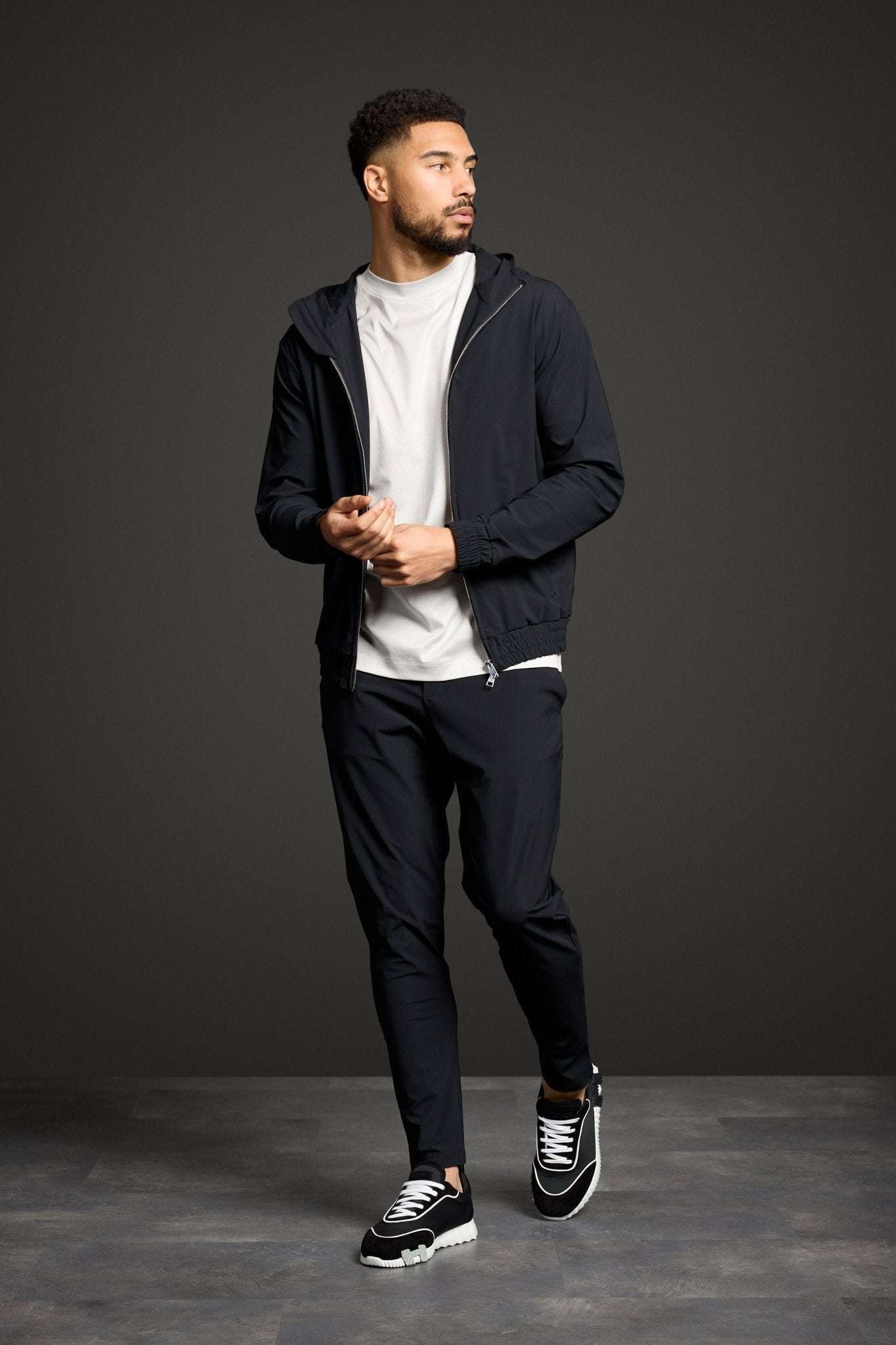 Onyx Black Hooded Tech Suit