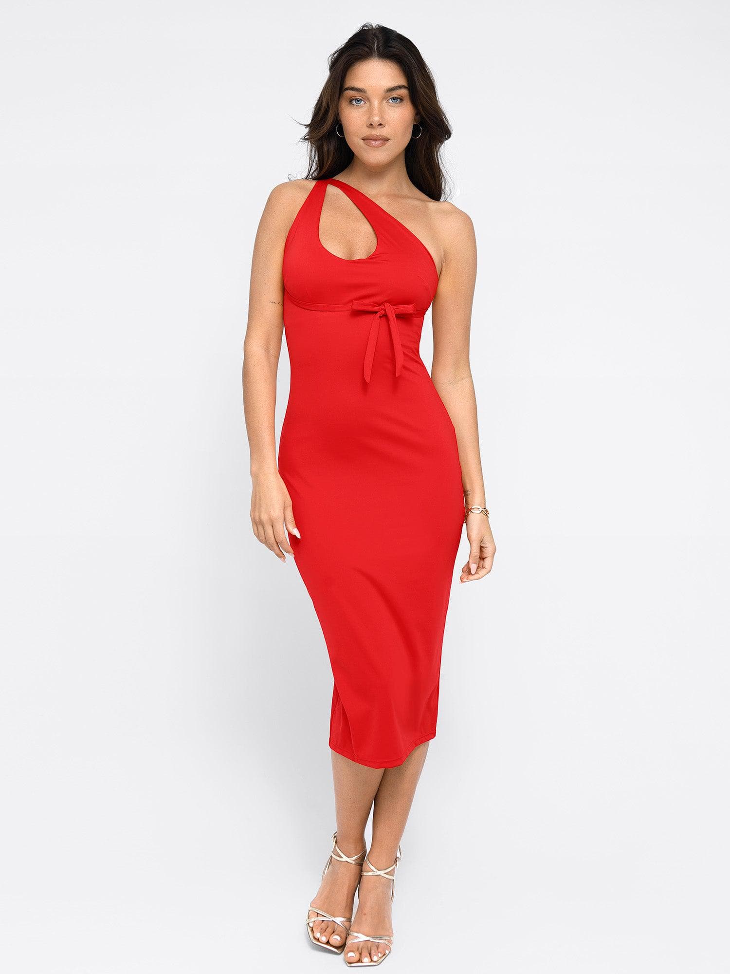 Shapewear Convertible Backless Halter Sculpting Midi Dress