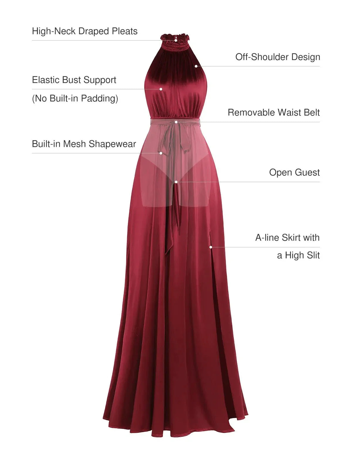 Draped High Neck Sculpting Floral-Print Maxi Dress