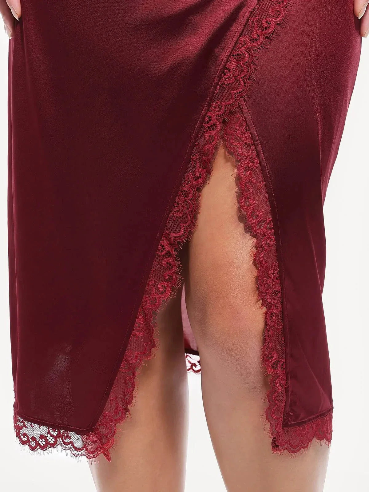 Lace Trim Sculpting Floral-Print Midi Dress