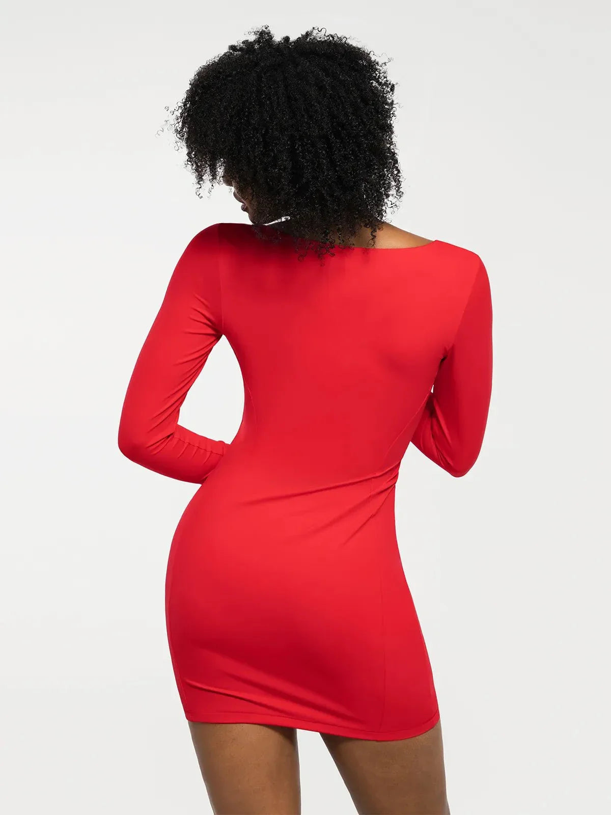 Redtag Thermal Shapewear Long Sleeve Sweetheart Mini Dress