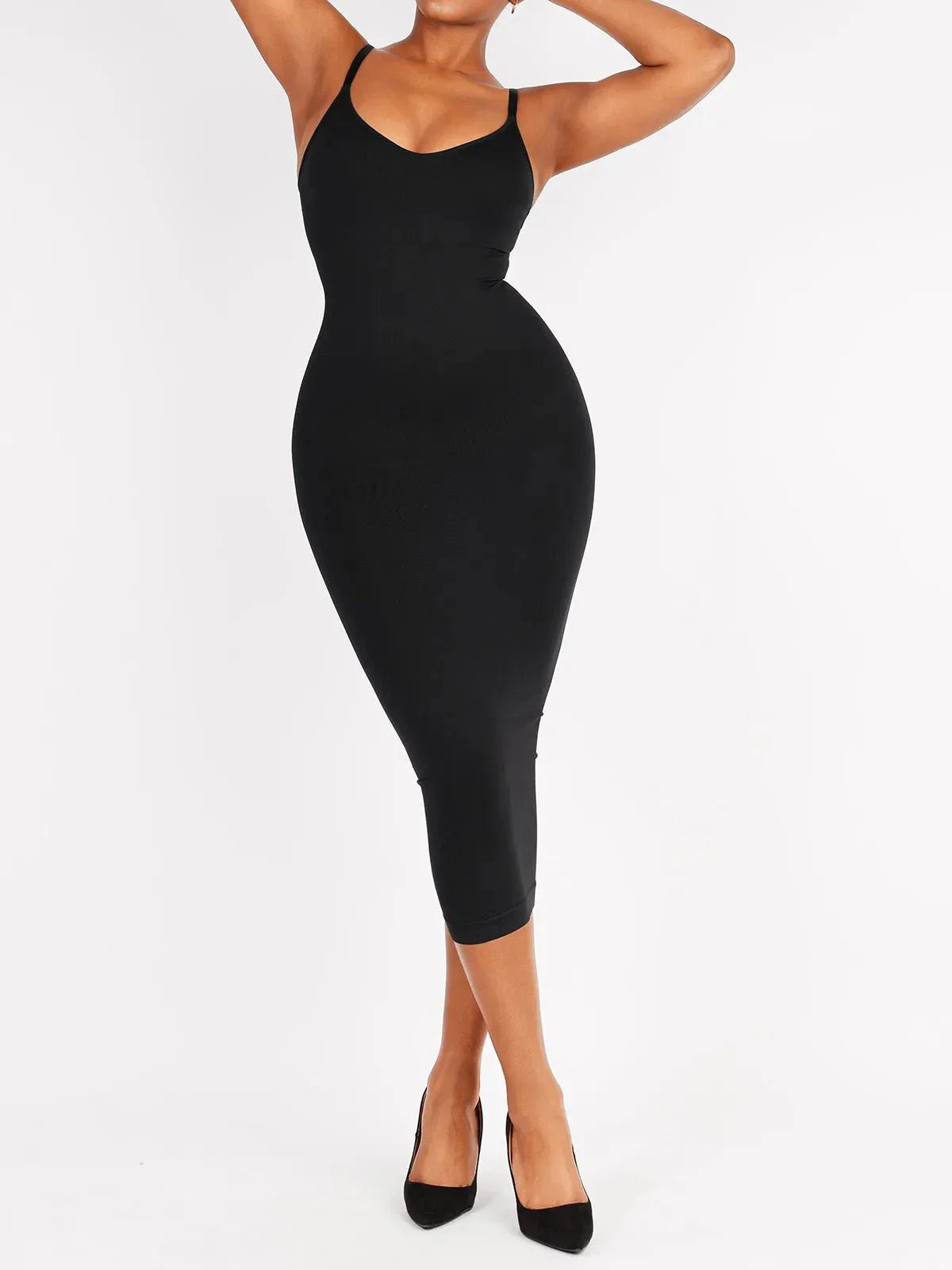 Shaper Eco-Friendly Spaghetti Strap V-Neck Seamless Dress