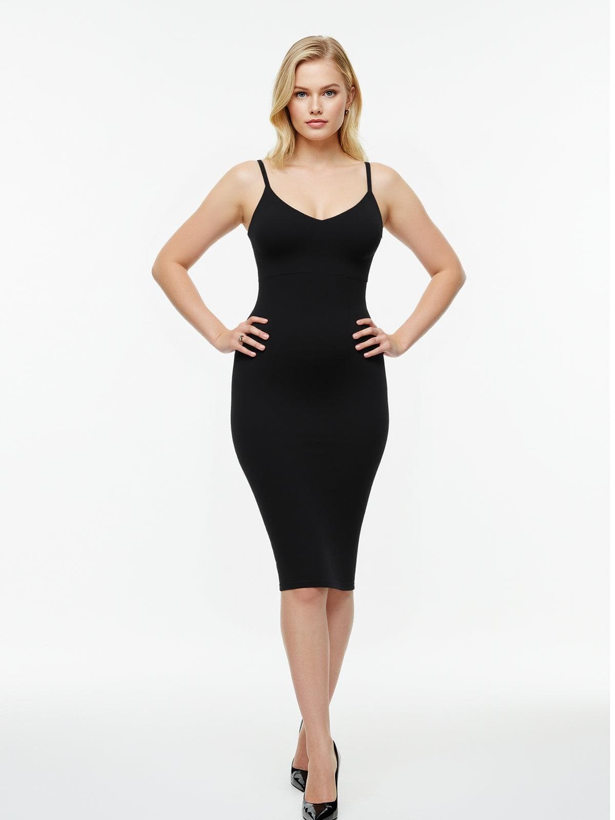 Shaper Eco-Friendly Spaghetti Strap V-Neck Seamless Dress
