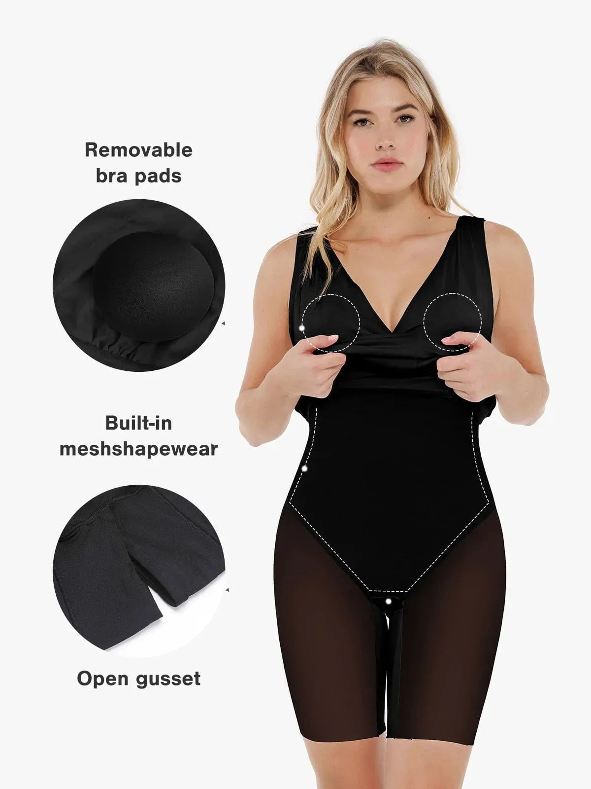 Shapewear Deep V-Neck Bias Twist Sculpting Mini Dress