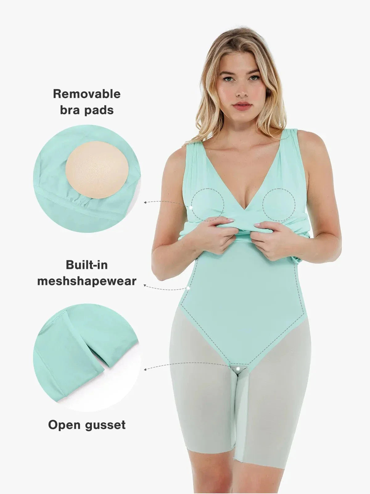 Shapewear Deep V-Neck Bias Twist Sculpting Mini Dress