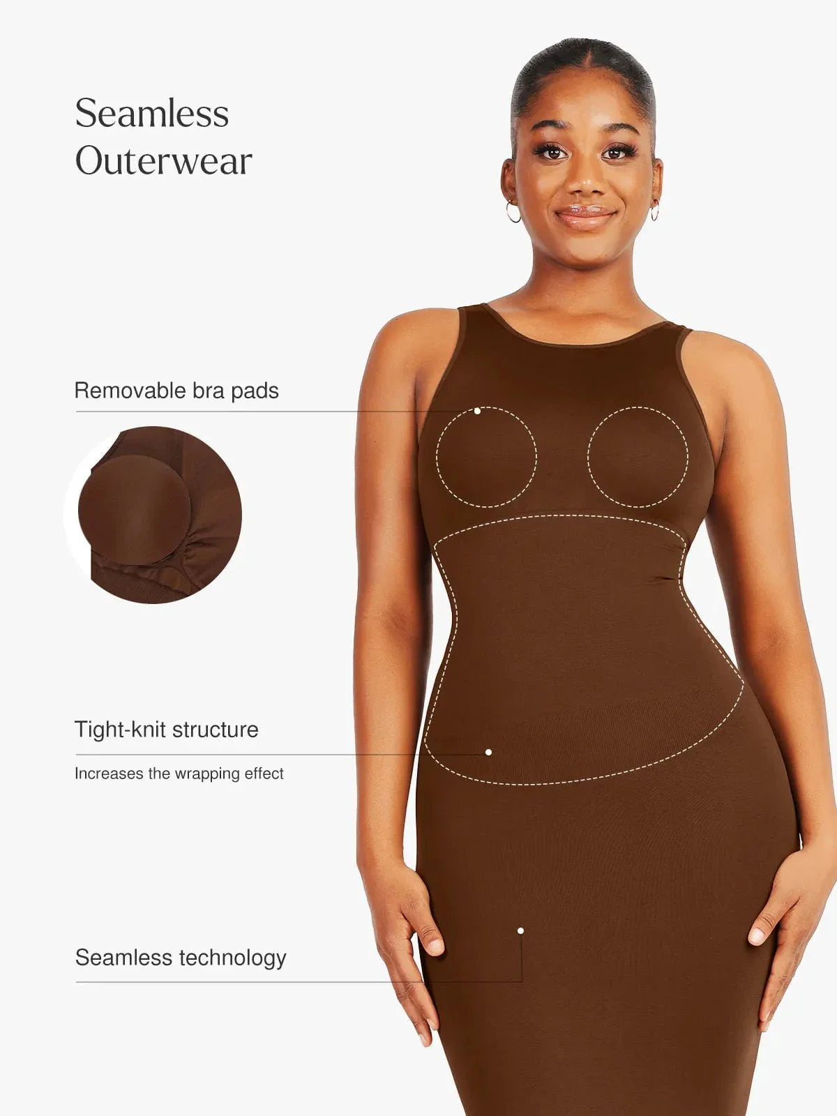 Shapewear Eco-Friendly Sculpting Seamless Midi Dress Set