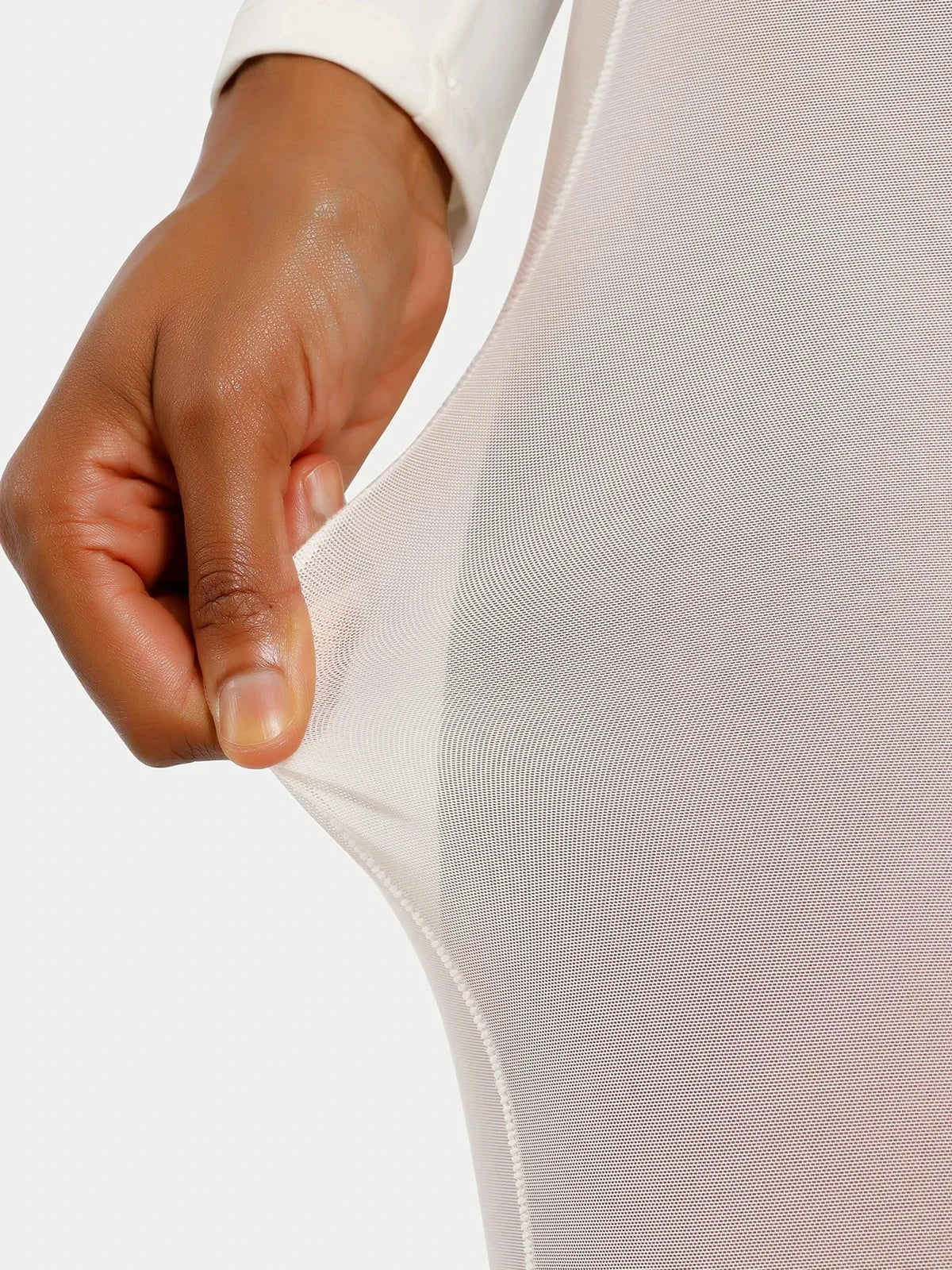 Shapewear Long Sleeve Lace Trim Sculpting Mermaid Maxi Dress