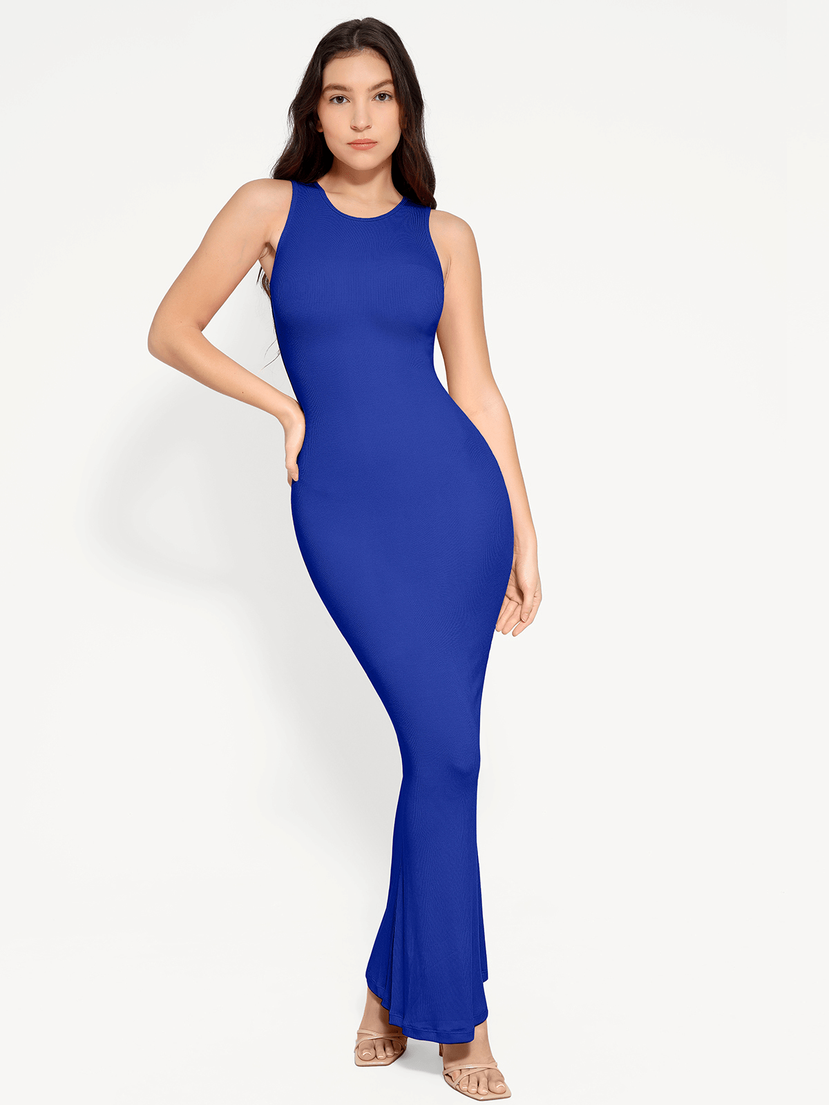 Shapewear Modal Sleeveless Crew Neck Slimming Maxi Dress