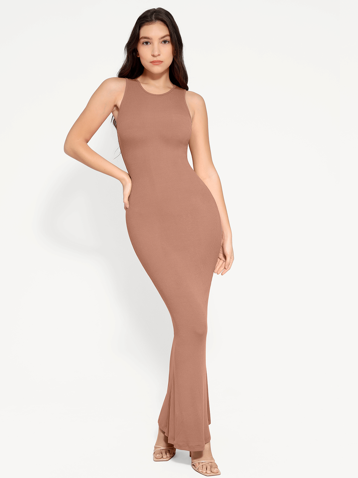 Shapewear Modal Sleeveless Crew Neck Slimming Maxi Dress