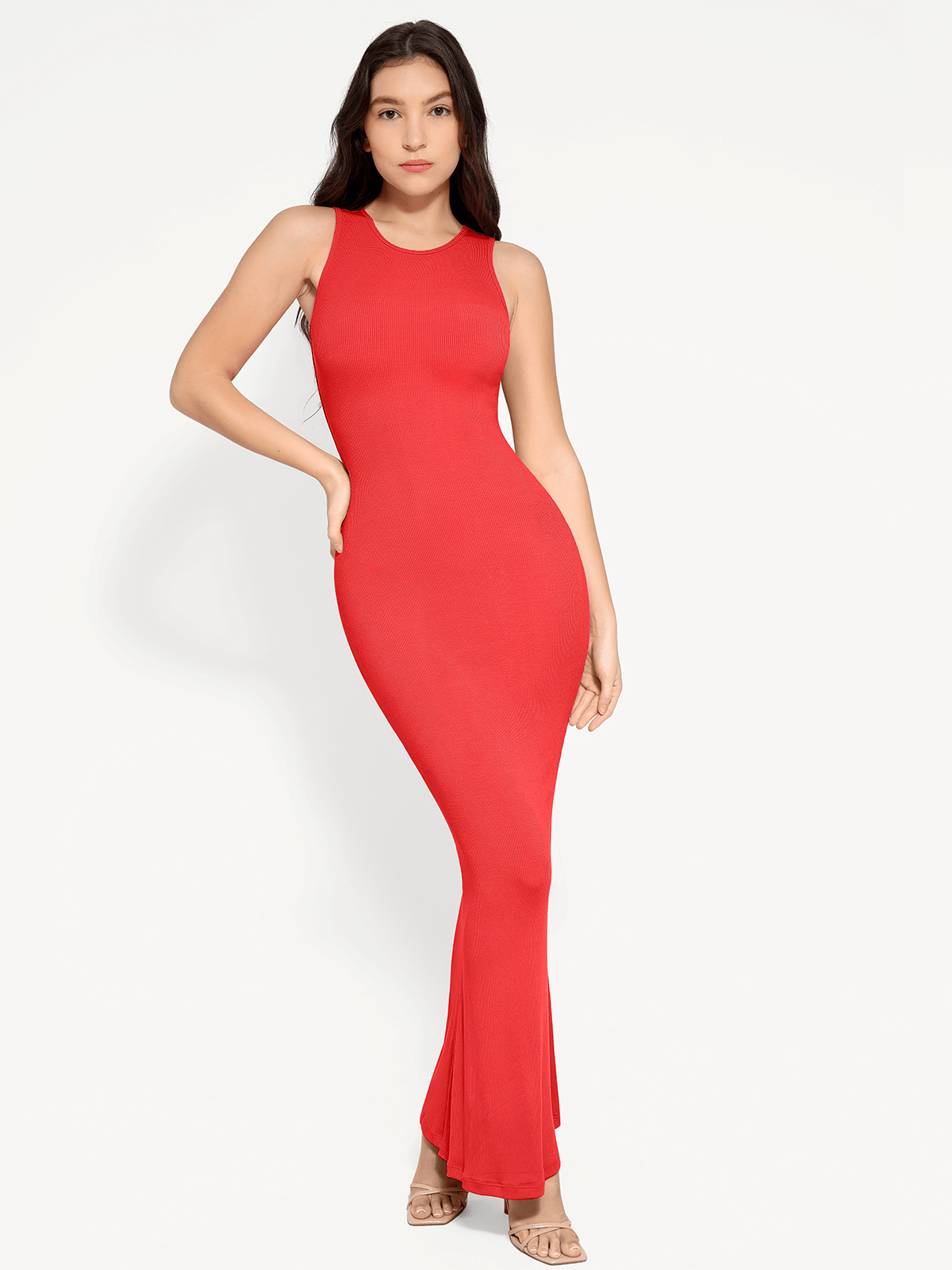 Shapewear Modal Sleeveless Crew Neck Slimming Maxi Dress