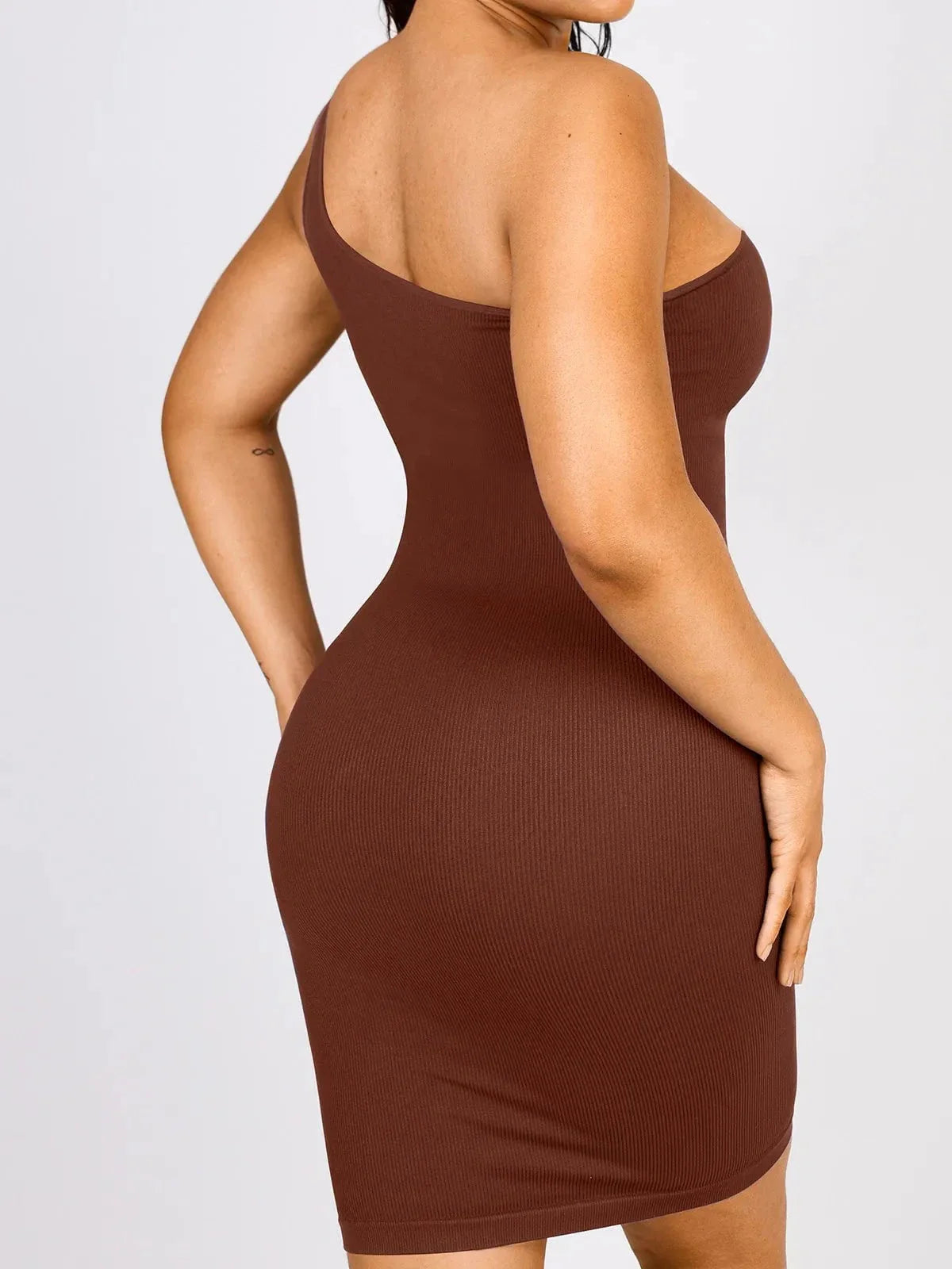 Shapewear One Shoulder Bodycon Mini Dress