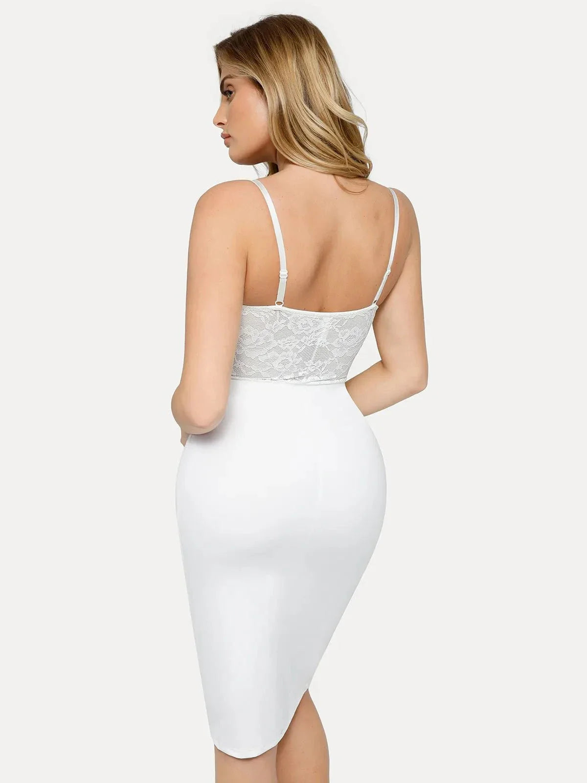 Shapewear Sculpting Lace Corset Midi Slip Dress