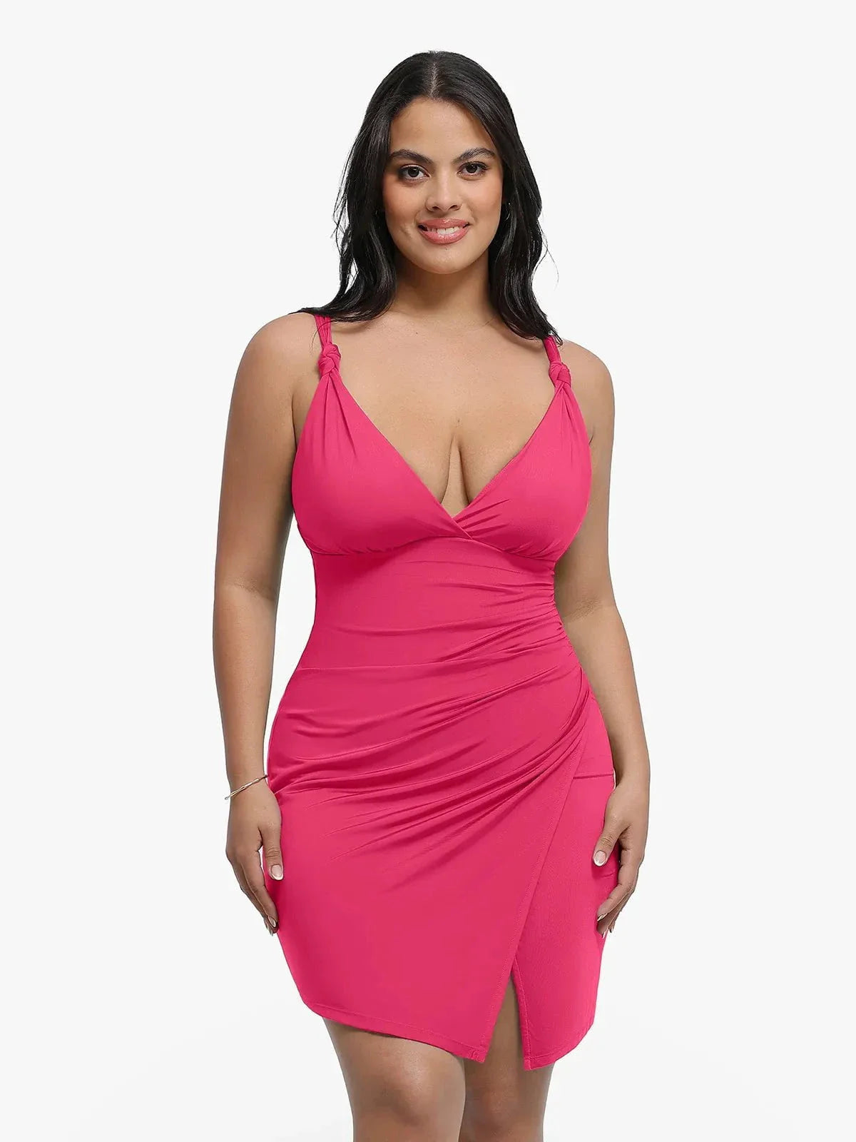 Shapewear Sculpting Side Slit Mini Dress
