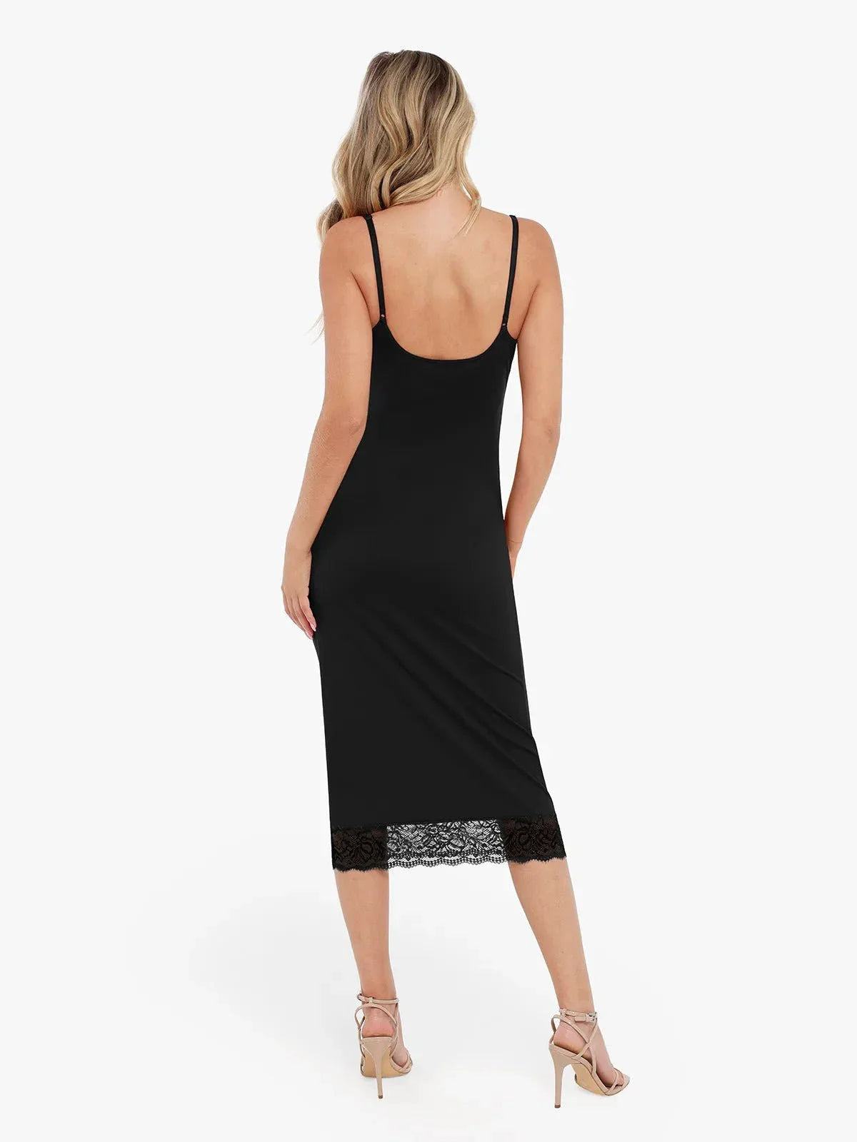 Shapewear Tummy Control Lace Inset Midi Dress