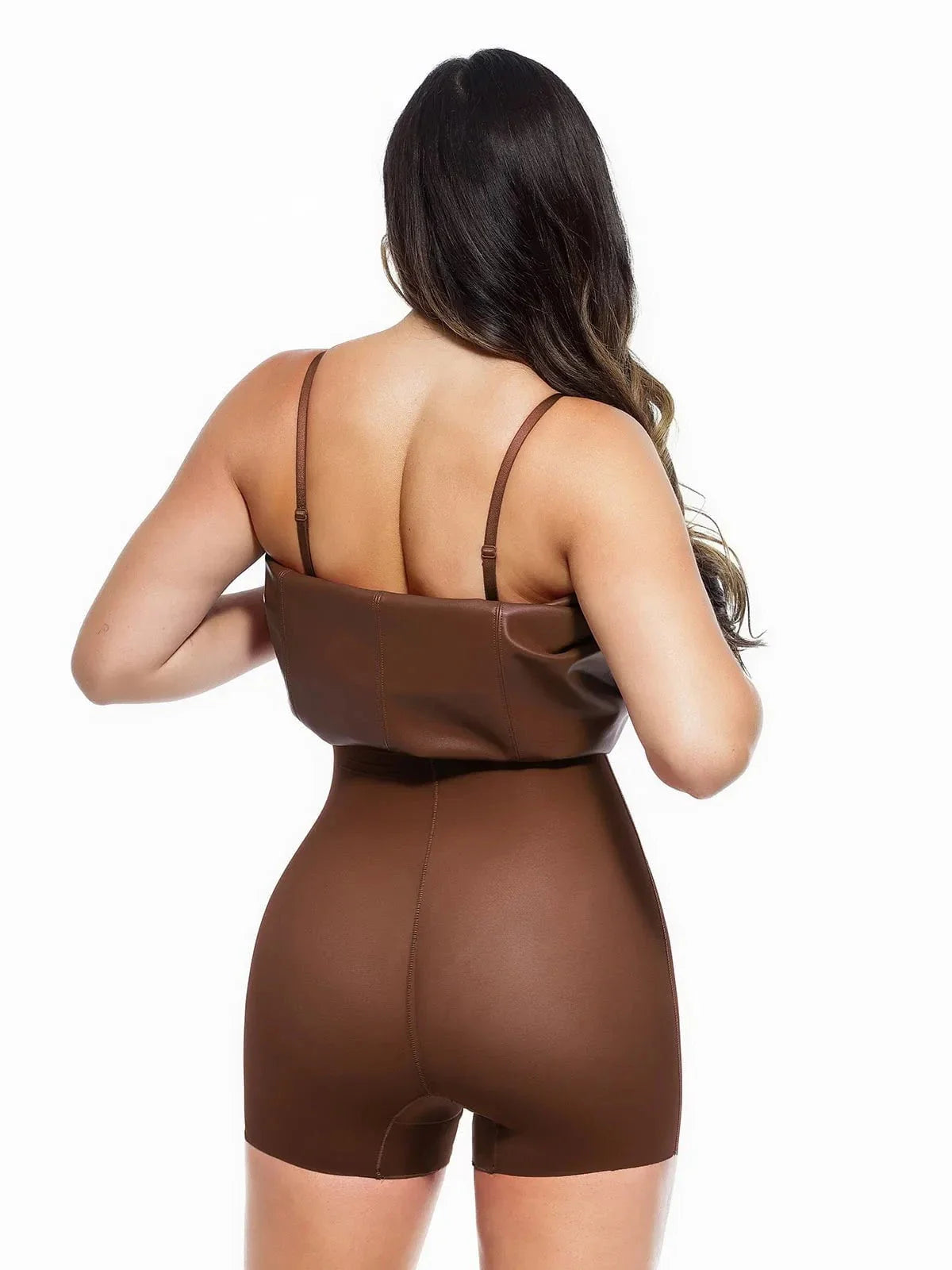 Dual-Wear Sculpting Faux Leather Dress