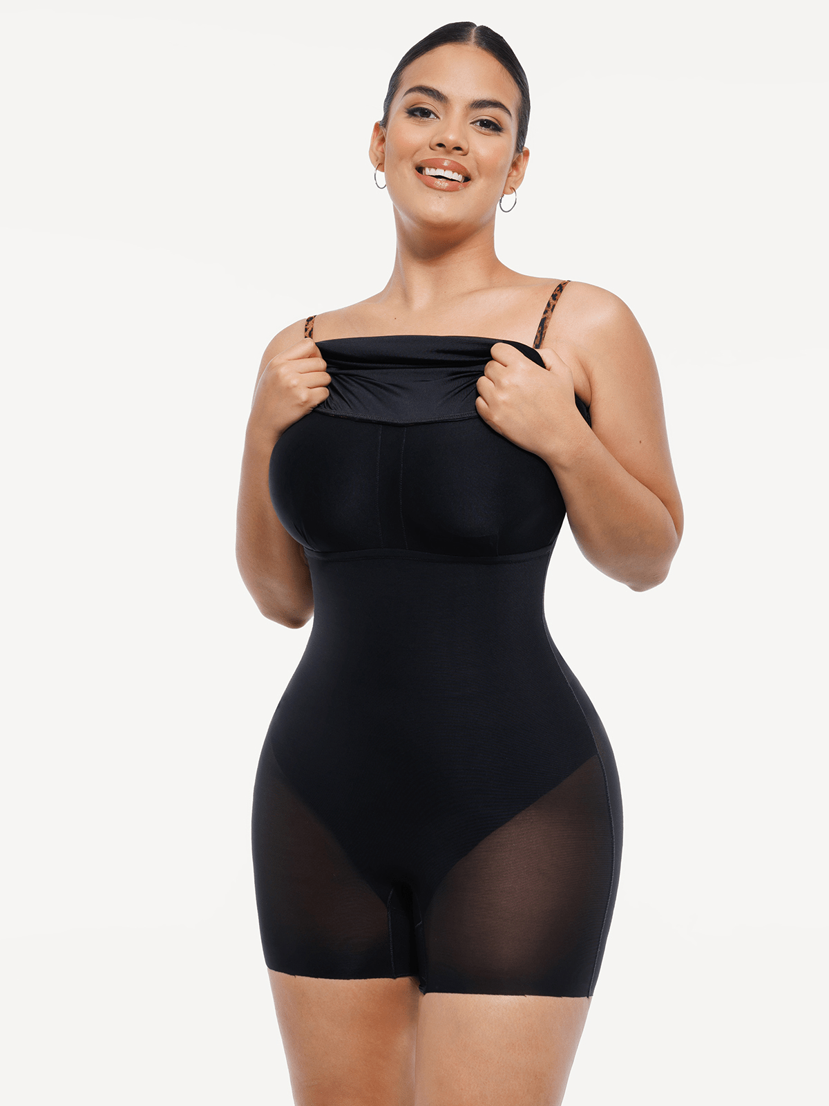 Popilush X Angela Shapewear Mesh Tummy Control Adjustable Strap Slip Dress