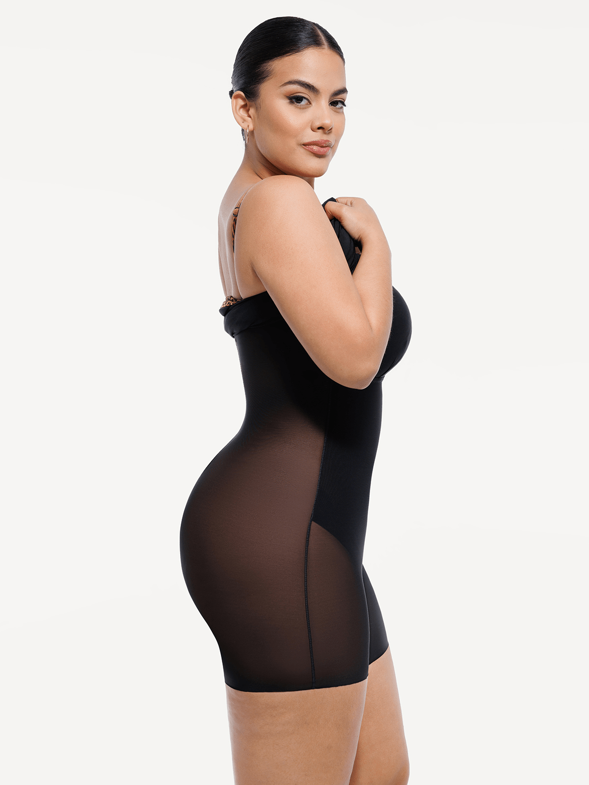 Popilush X Angela Shapewear Mesh Tummy Control Adjustable Strap Slip Dress