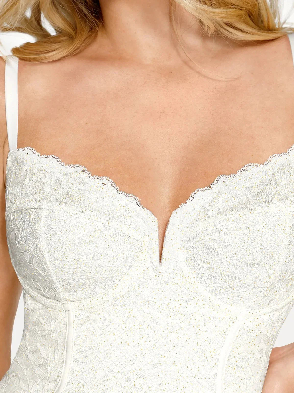 Shapewear All-Lace Hourglass Corset Side Slit Midi Dress