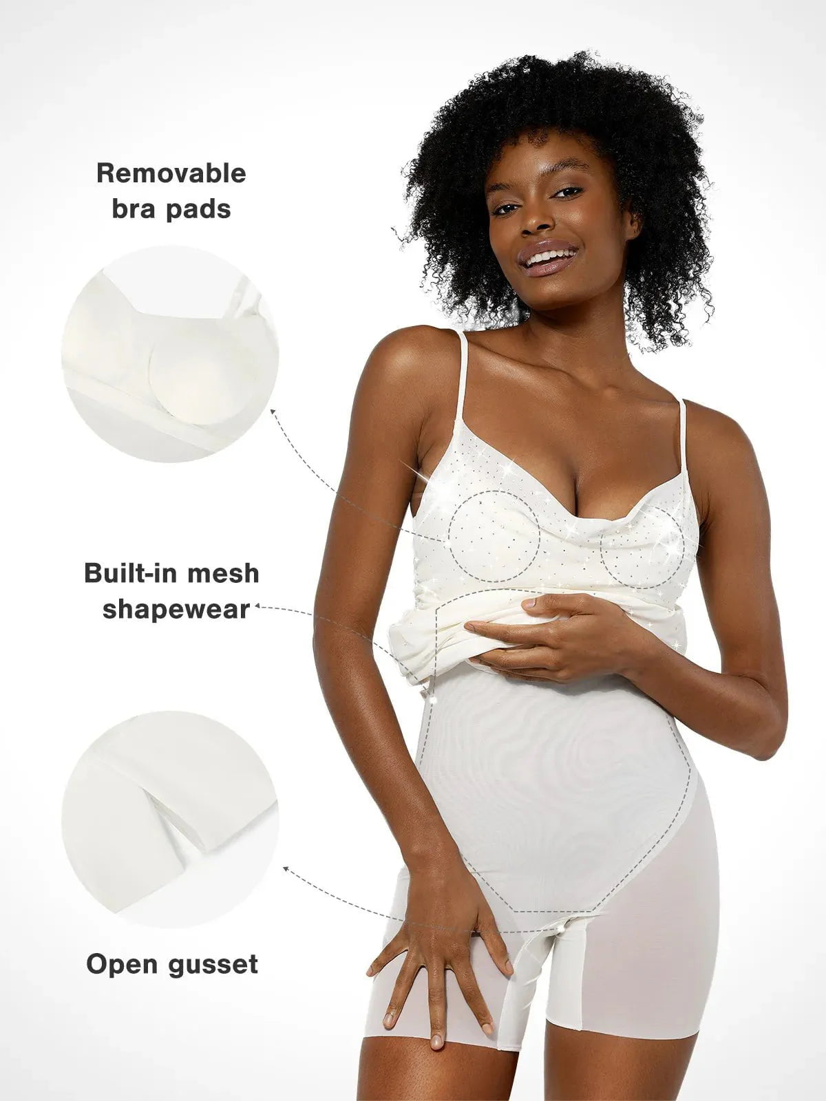 Shapewear Heat-Set Crystal Mesh Slimming Maxi Slip Dress