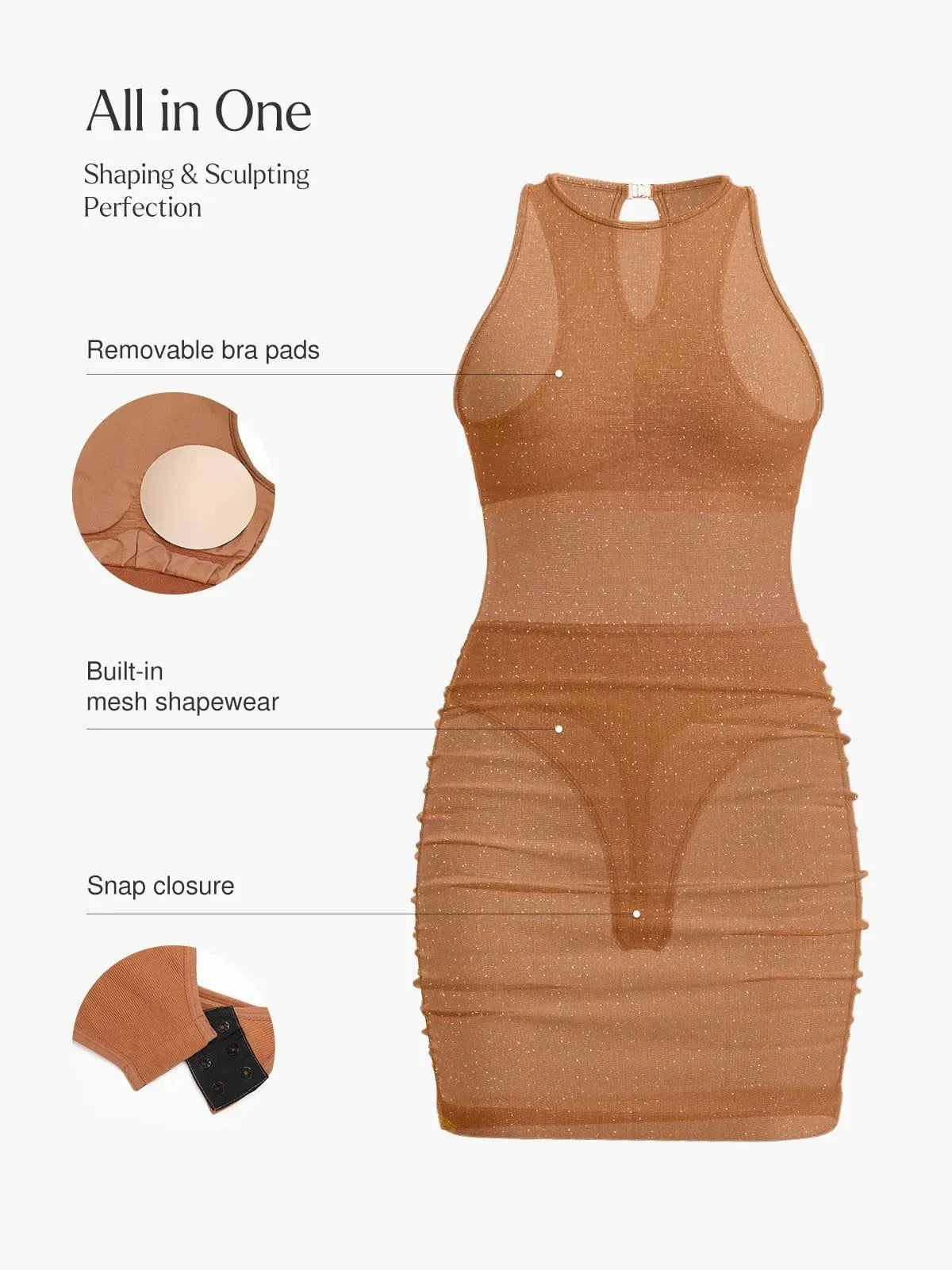 Shapewear Metallic Seamless Sculpting Dress