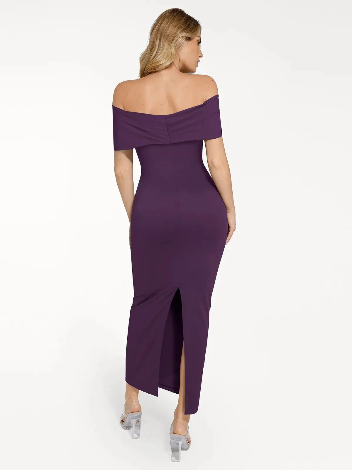 Shapewear Off-the-Shoulder Slim Column Maxi Dress