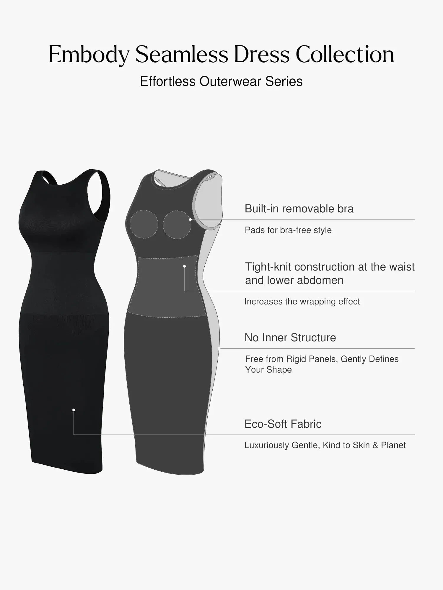 Shapewear Eco-Friendly Off Shoulder Seamless Dress
