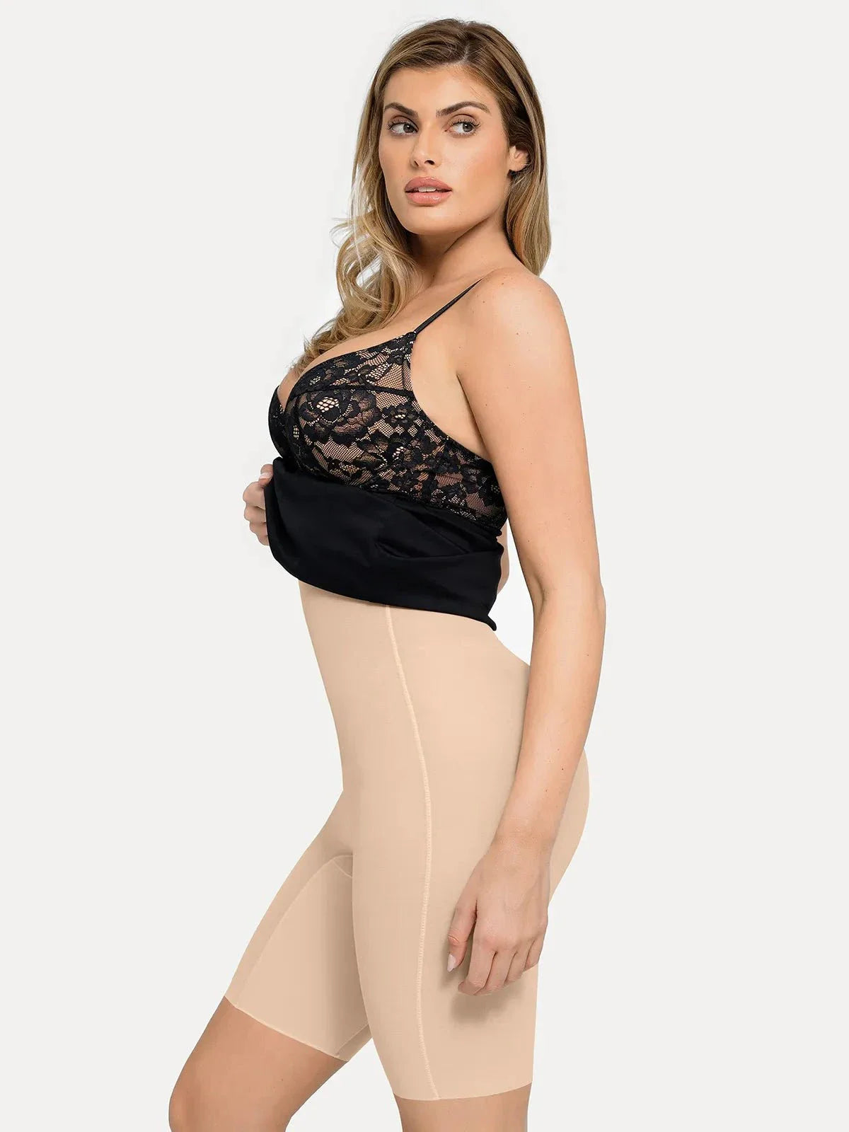 Shapewear Sculpting Lace Corset Midi Slip Dress