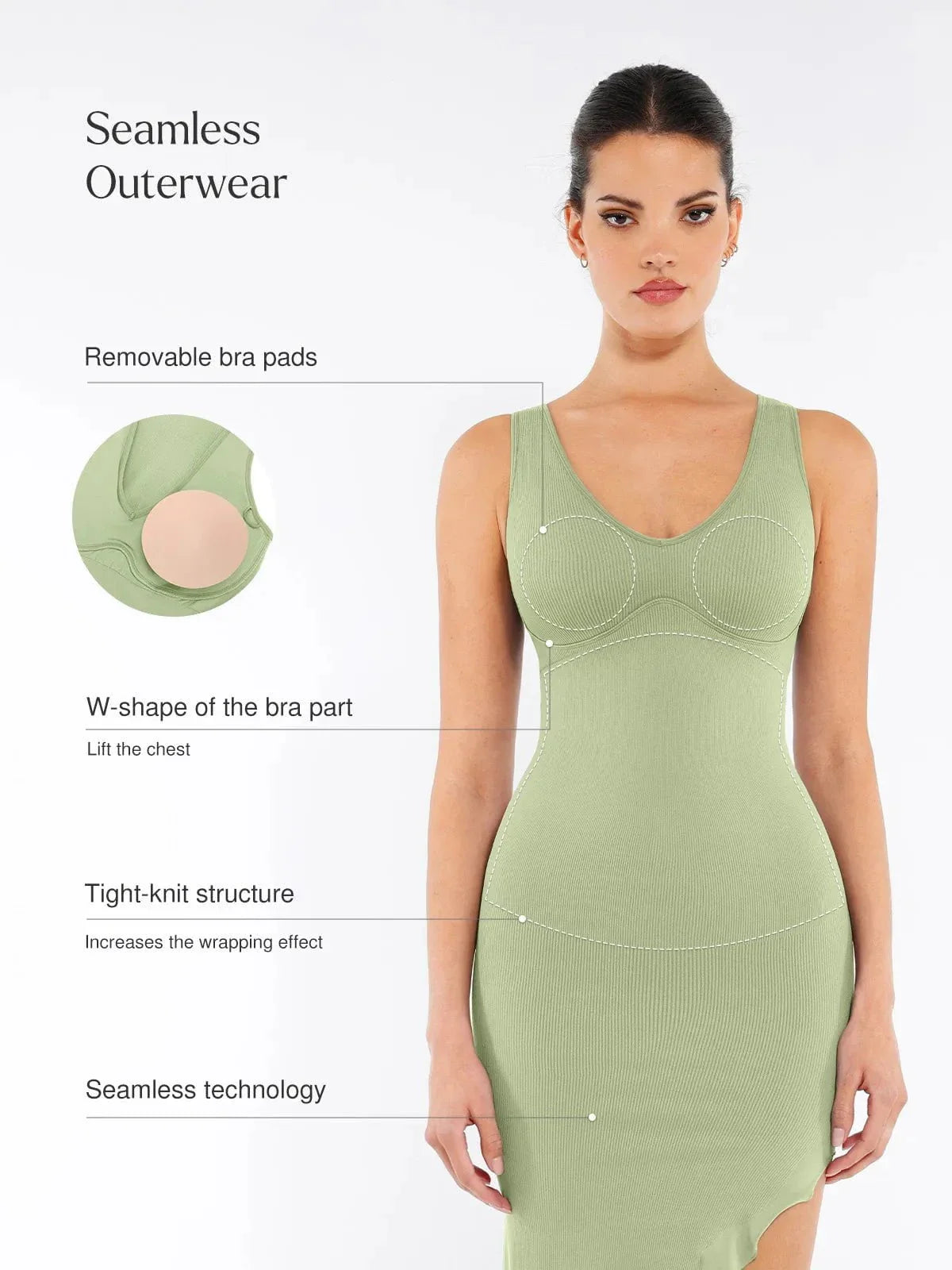 Shapewear Sleeveless Sculpting Seamless Dress Set