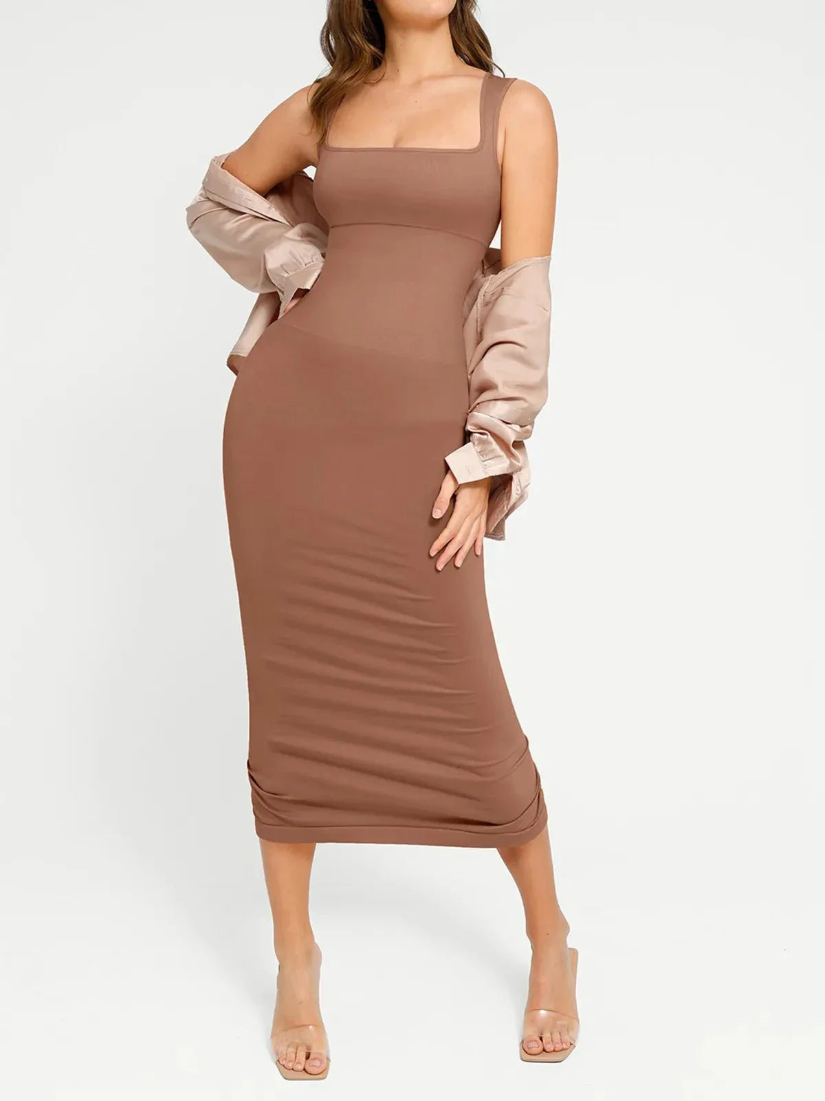 Shapewear Sleeveless Square Neck Slimming Seamless Dress