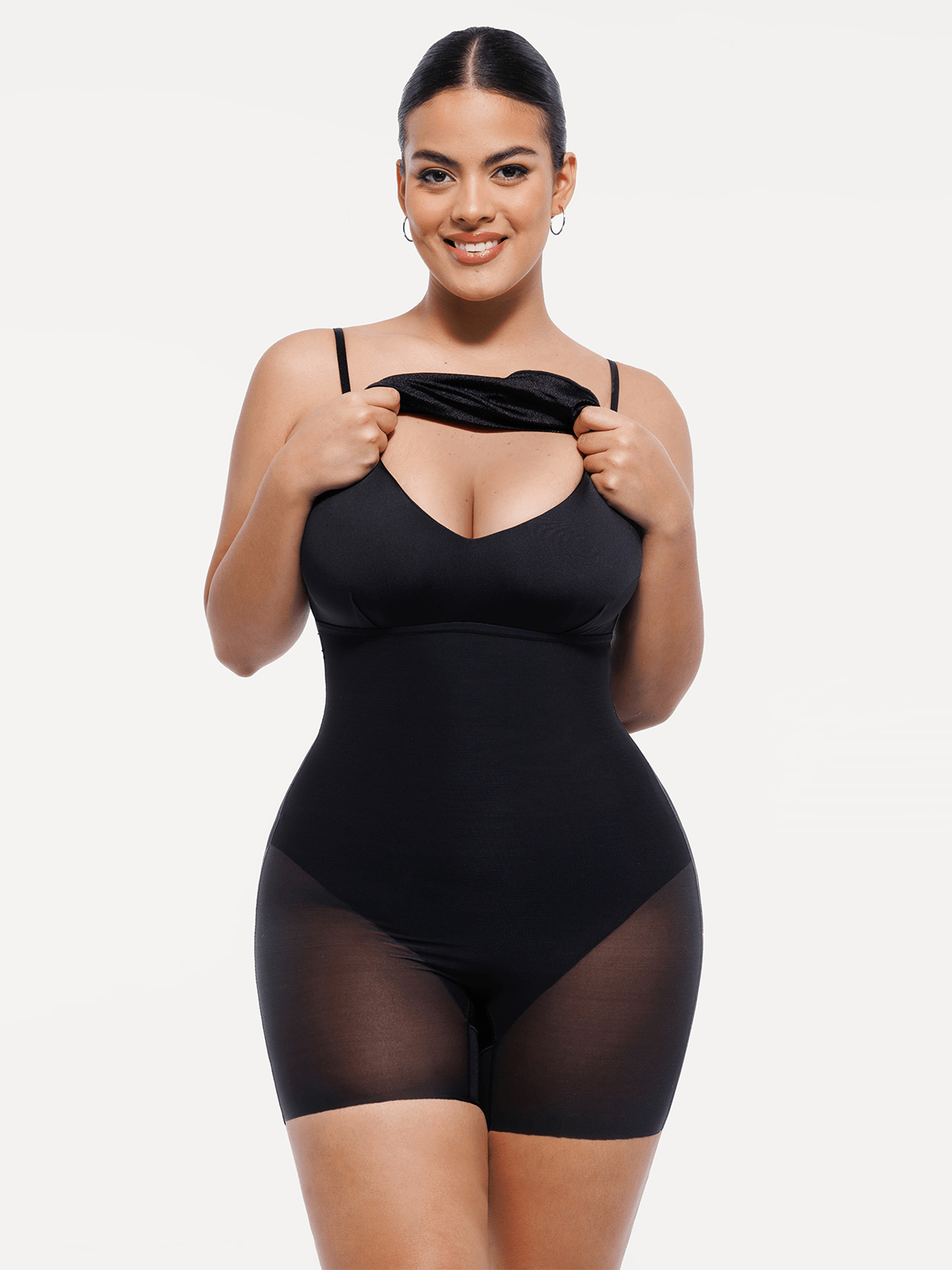 Shapewear Strappy Cowl Neck Tummy Control Flare Dress