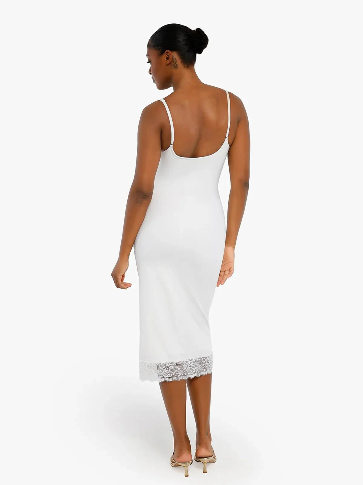 Shapewear Tummy Control Lace Inset Midi Dress