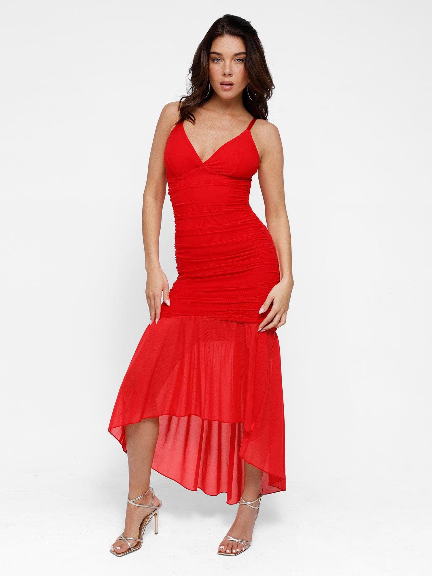 Shapewear Bluetag Cooling Ruched Mesh Bodycon Maxi Dress